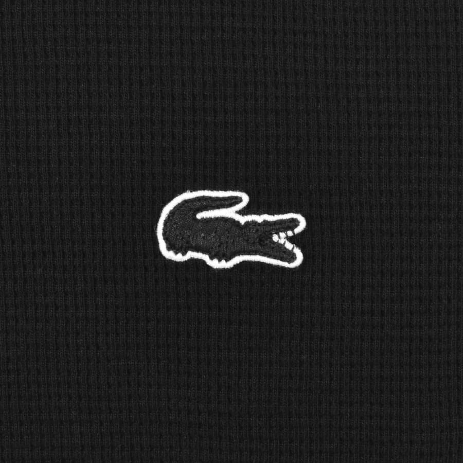 Image number 3 for Lacoste Loungewear Waffle T Shirt Black
