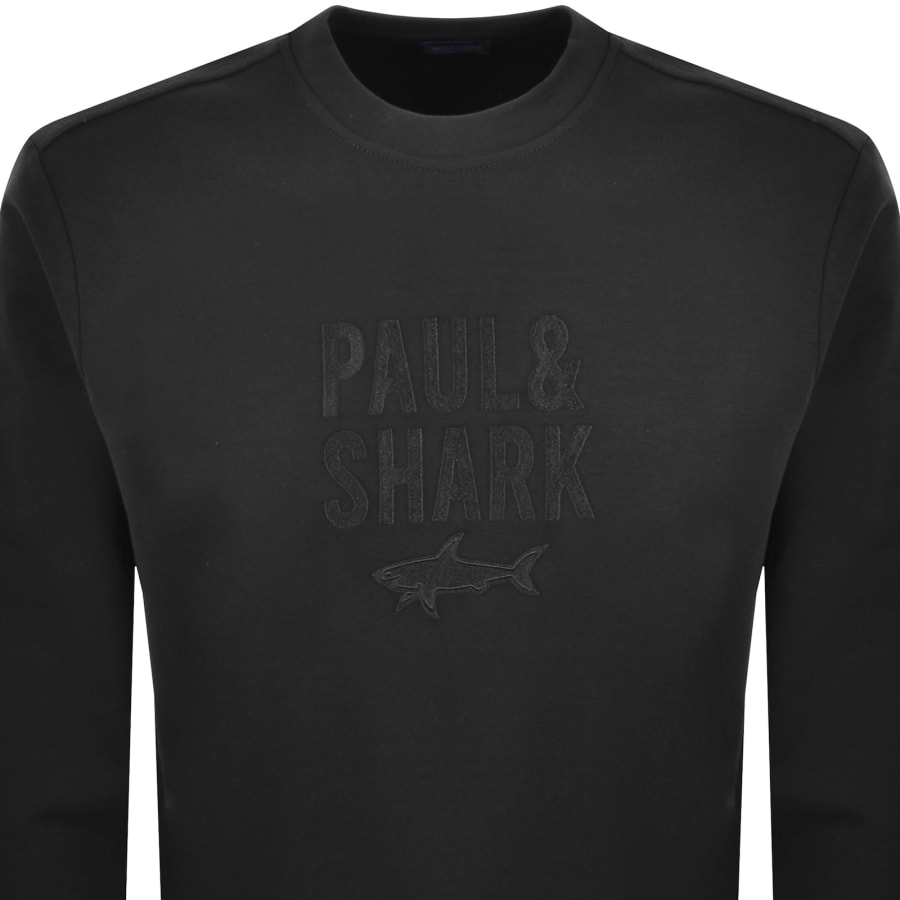 Image number 2 for Paul And Shark Embroidered Logo Sweatshirt Black