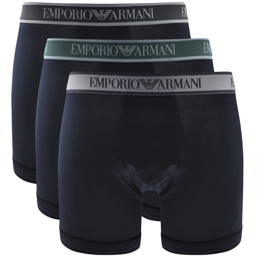 Image number 1 for Emporio Armani 3 Pack Boxer Briefs Armani Blue