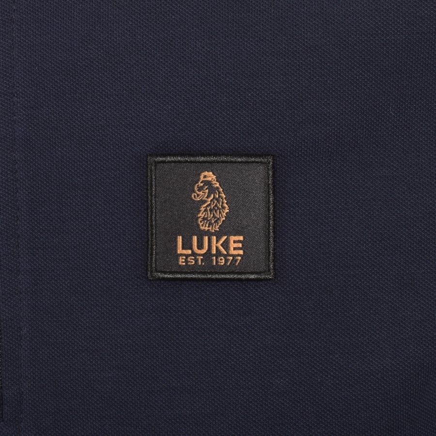 Image number 3 for Luke 1977 Throop Zip Polo T Shirt Navy