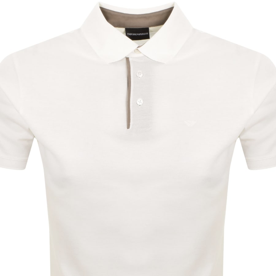 Image number 2 for Emporio Armani Contrast Placket Polo Snow White