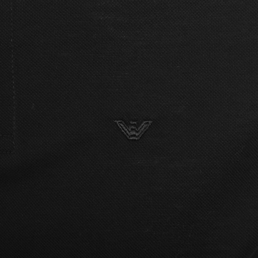 Image number 3 for Emporio Armani Contrast Placket Polo Black
