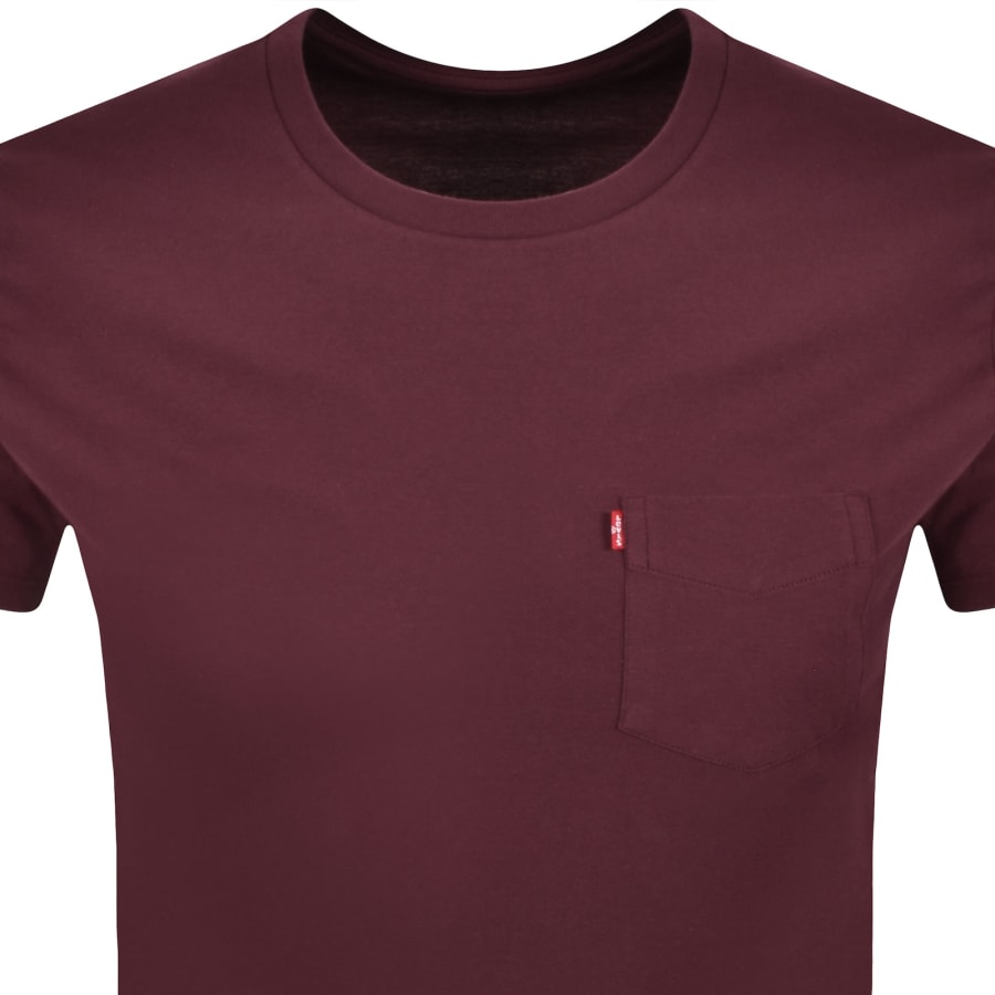 Image number 2 for Levis Original Classic Pocket T Shirt Burgundy