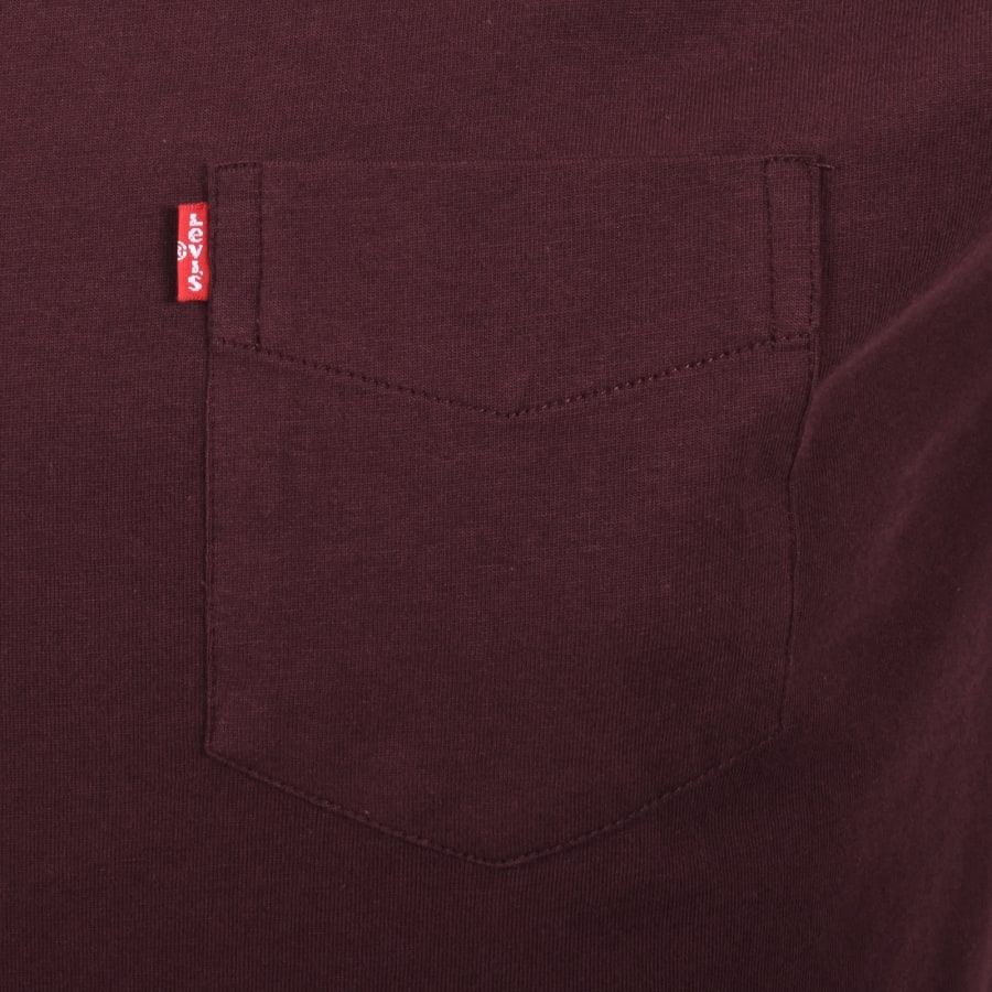 Image number 3 for Levis Original Classic Pocket T Shirt Burgundy