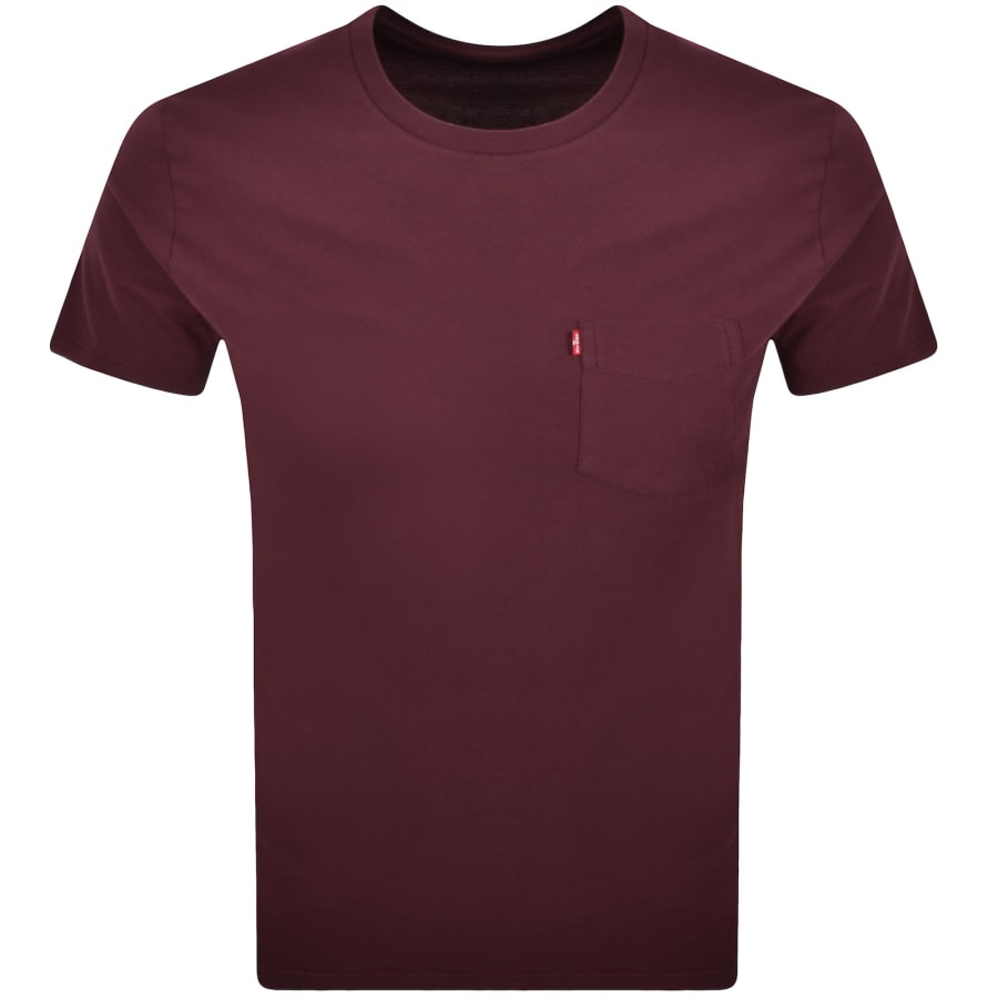 Image number 1 for Levis Original Classic Pocket T Shirt Burgundy