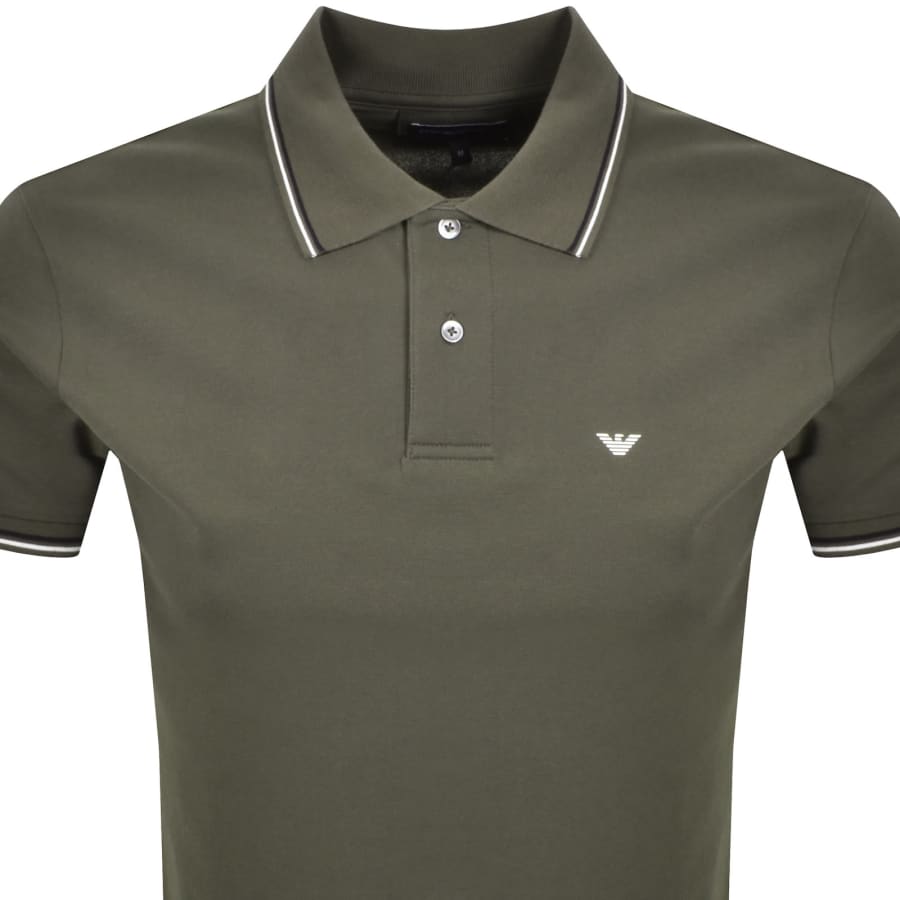 Image number 2 for Emporio Armani Short Sleeved Polo T Shirt Green