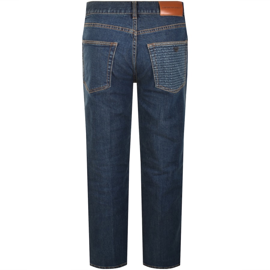 Image number 3 for Emporio Armani J76 Straight Fit Jeans Blue Denim