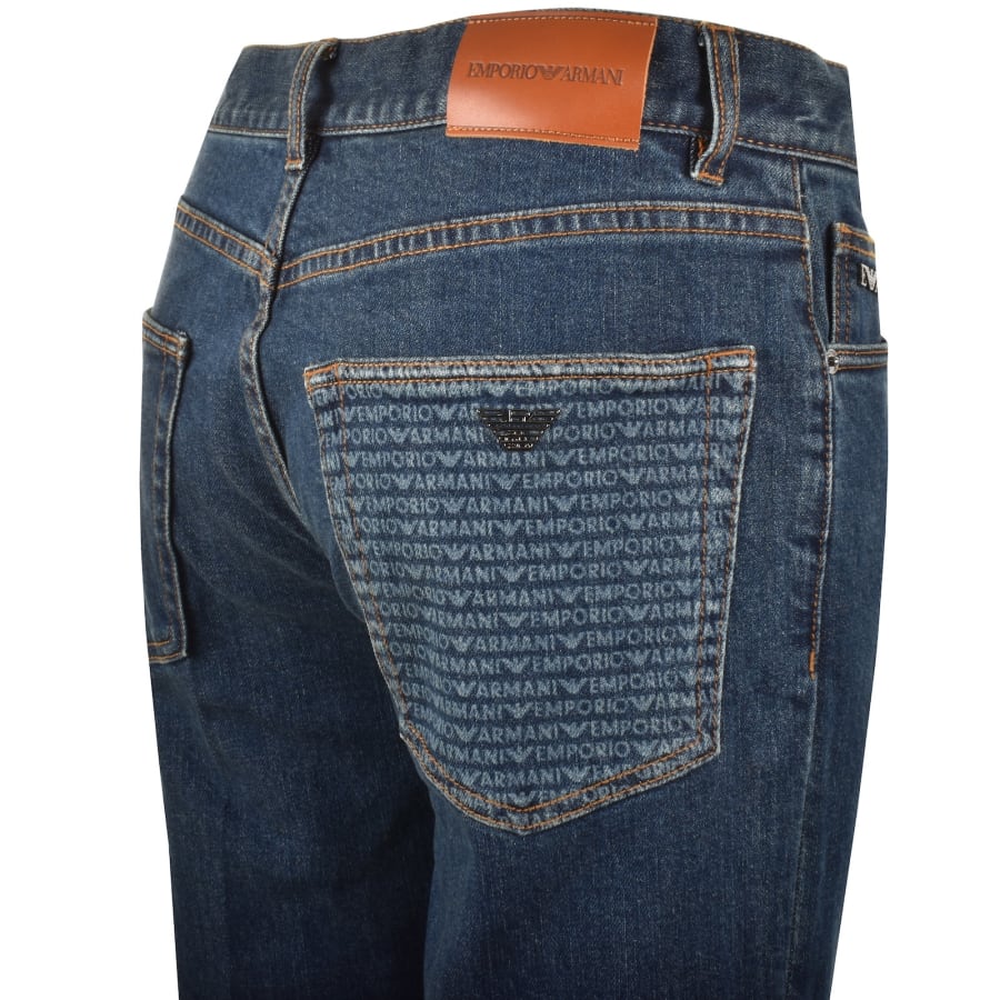 Image number 4 for Emporio Armani J76 Straight Fit Jeans Blue Denim