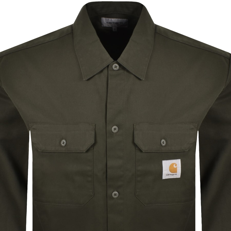 Image number 2 for Carhartt WIP Craft Long Sleeve Shirt Cypress Green