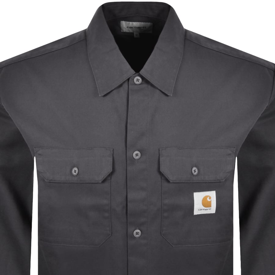 Image number 2 for Carhartt WIP Craft Long Sleeve Shirt Porphyry Grey