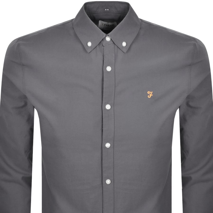 Image number 2 for Farah Brewer Long Sleeve Shirt Grey