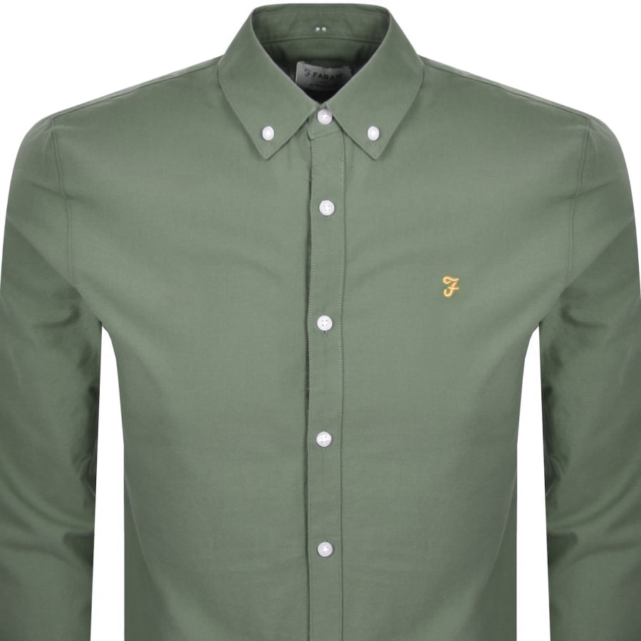 Image number 2 for Farah Brewer Long Sleeve Shirt Green