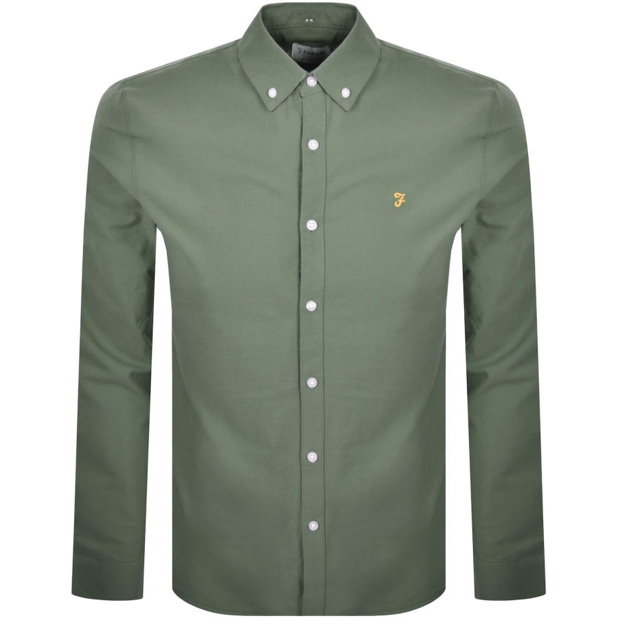 Image number 1 for Farah Brewer Long Sleeve Shirt Green