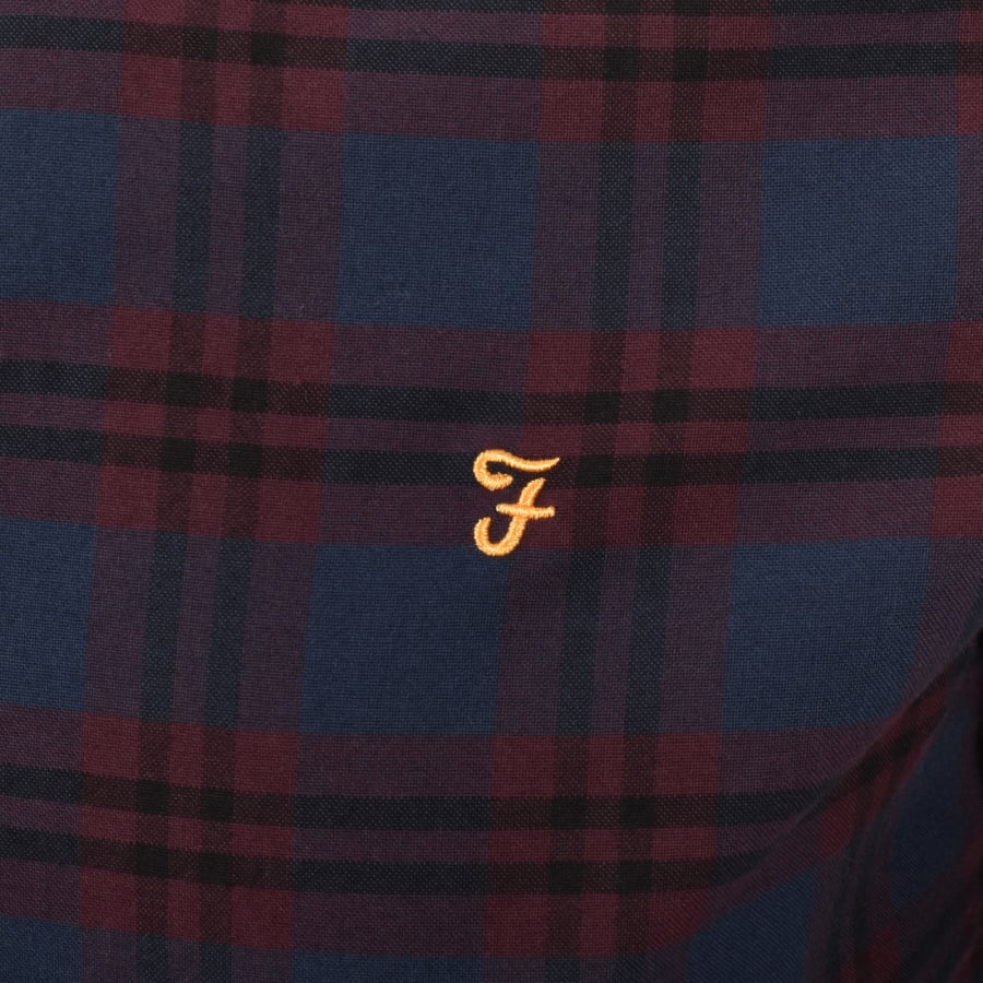Image number 3 for Farah Brewer Check Shirt Burgundy