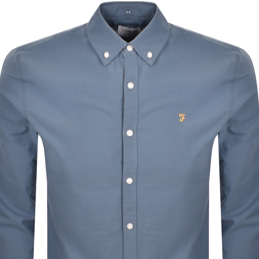 Image number 2 for Farah Brewer Long Sleeve Shirt Blue
