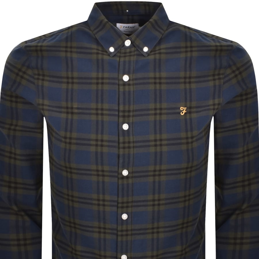 Image number 2 for Farah Brewer Check Shirt Evergreen