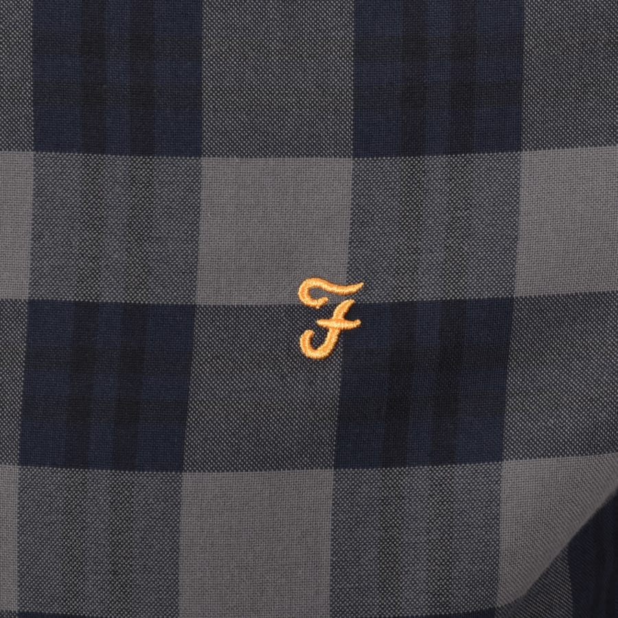 Image number 3 for Farah Brewer Check Shirt Yale Grey