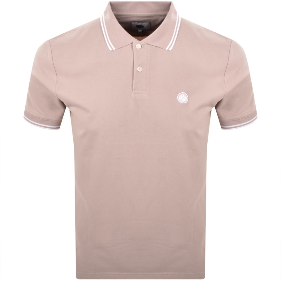 Image number 1 for Pretty Green Barton Polo T Shirt Dusky Pink
