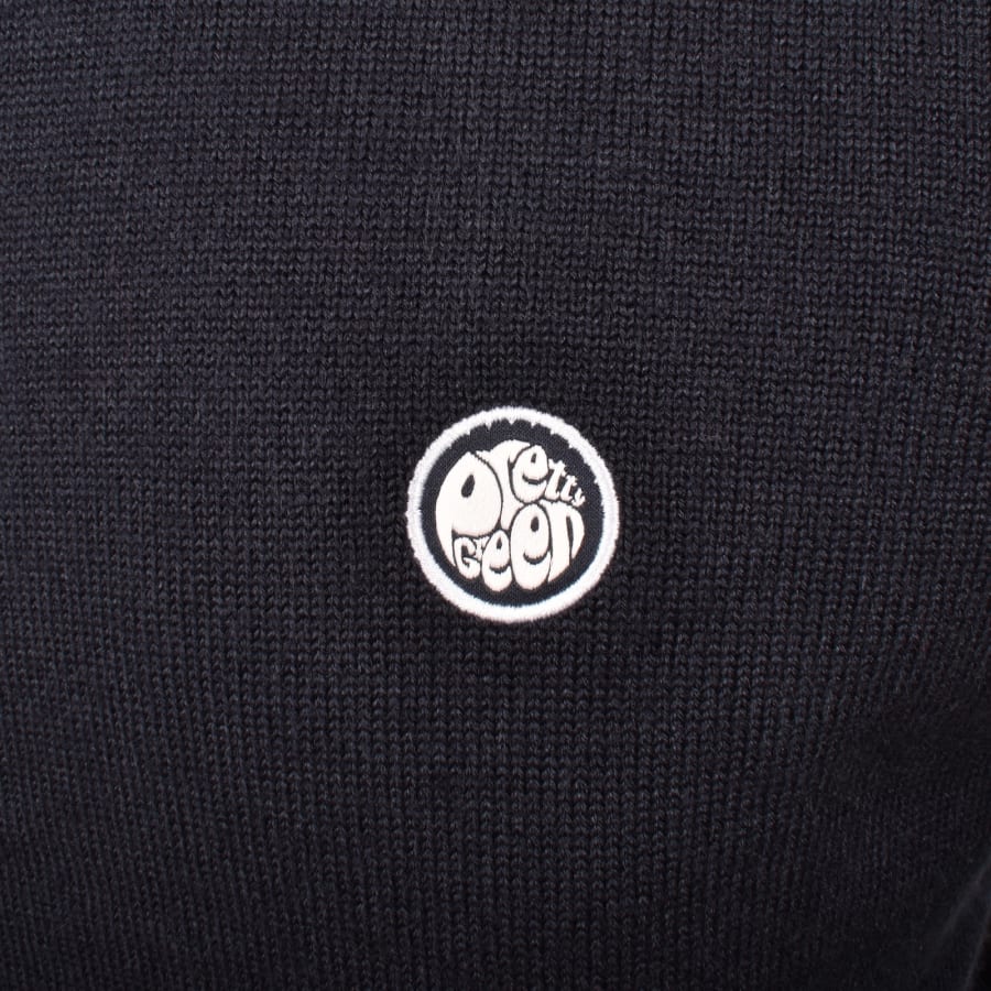 Image number 3 for Pretty Green Quarter Zip Jumper Navy