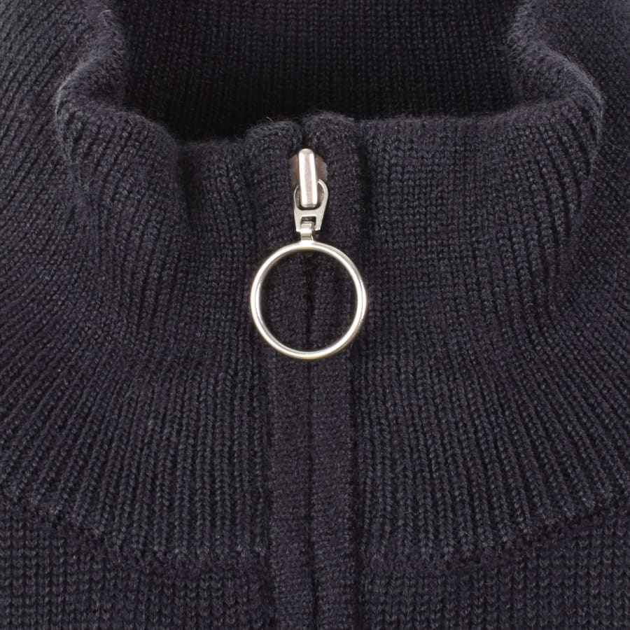 Image number 4 for Pretty Green Quarter Zip Jumper Navy