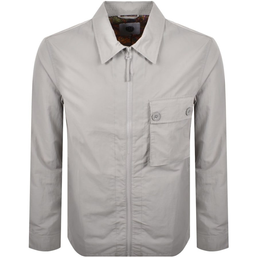 Image number 2 for Pretty Grey Heaton Zip Overshirt Grey