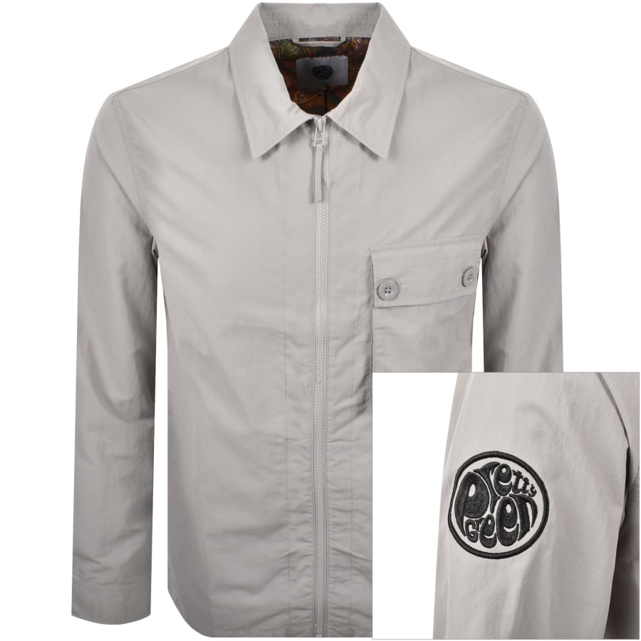 Image number 1 for Pretty Grey Heaton Zip Overshirt Grey