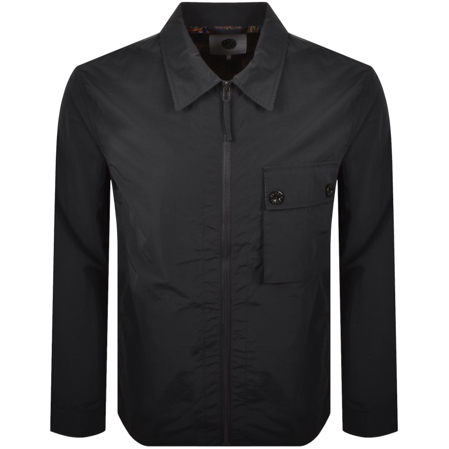 Image number 2 for Pretty Black Heaton Zip Overshirt Black
