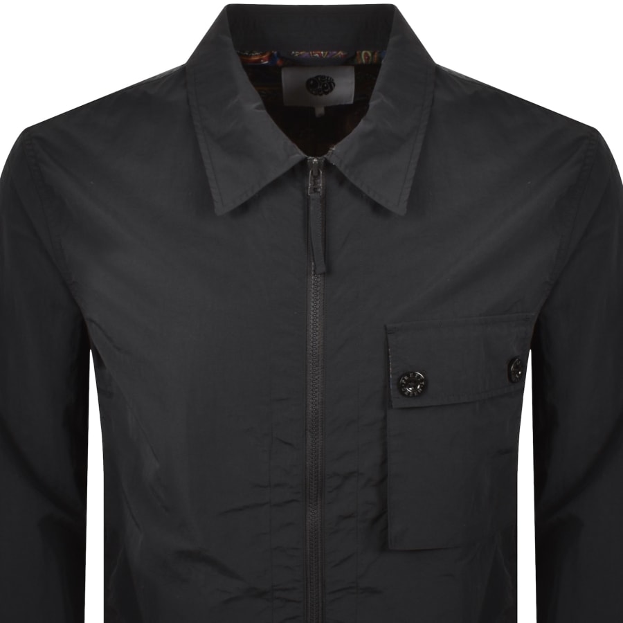 Image number 3 for Pretty Green Heaton Zip Overshirt Black