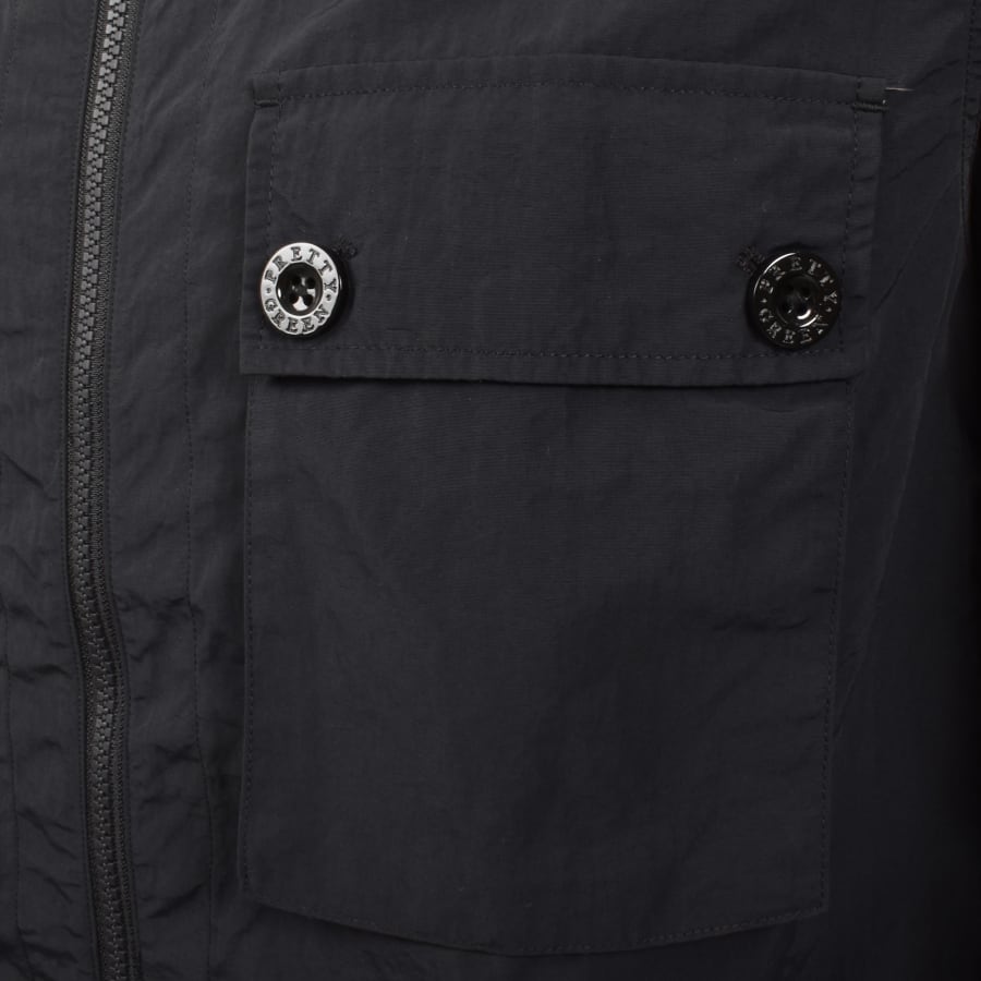 Image number 4 for Pretty Green Heaton Zip Overshirt Black