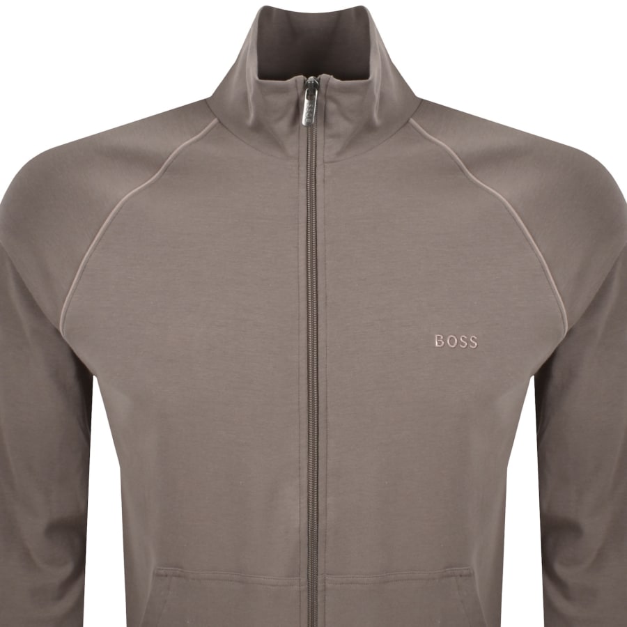 Image number 2 for BOSS Full Zip Sweatshirt Jacket Brown