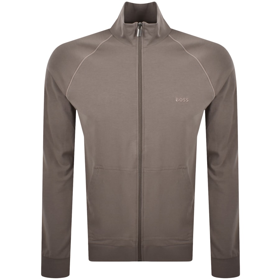 Image number 1 for BOSS Full Zip Sweatshirt Jacket Brown