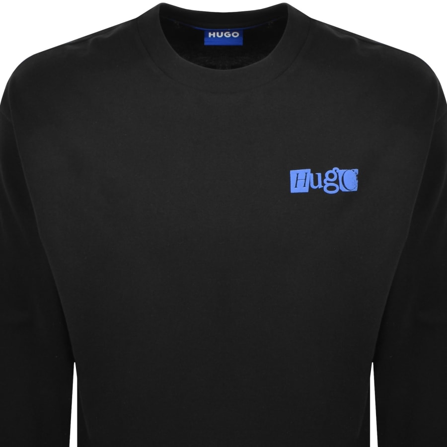 Image number 3 for HUGO Blue Nilcrew T Shirt Black