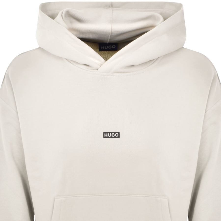 Image number 3 for HUGO Blue Nazardo Hoodie Off White