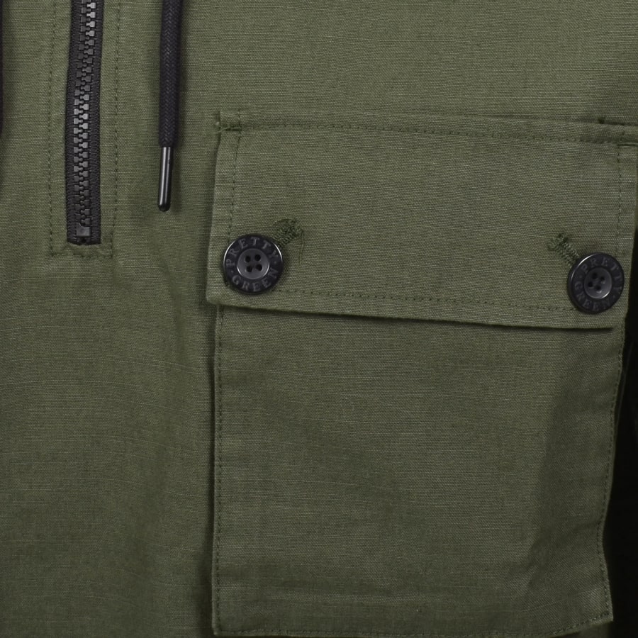 Image number 5 for Pretty Green Hatton Smock Jacket Khaki