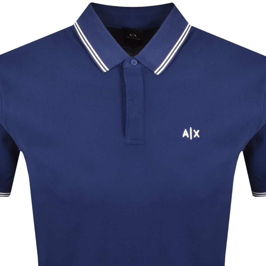 Image number 2 for Armani Exchange Polo T Shirt Beacon Blue