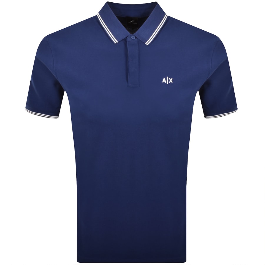 Image number 1 for Armani Exchange Polo T Shirt Beacon Blue