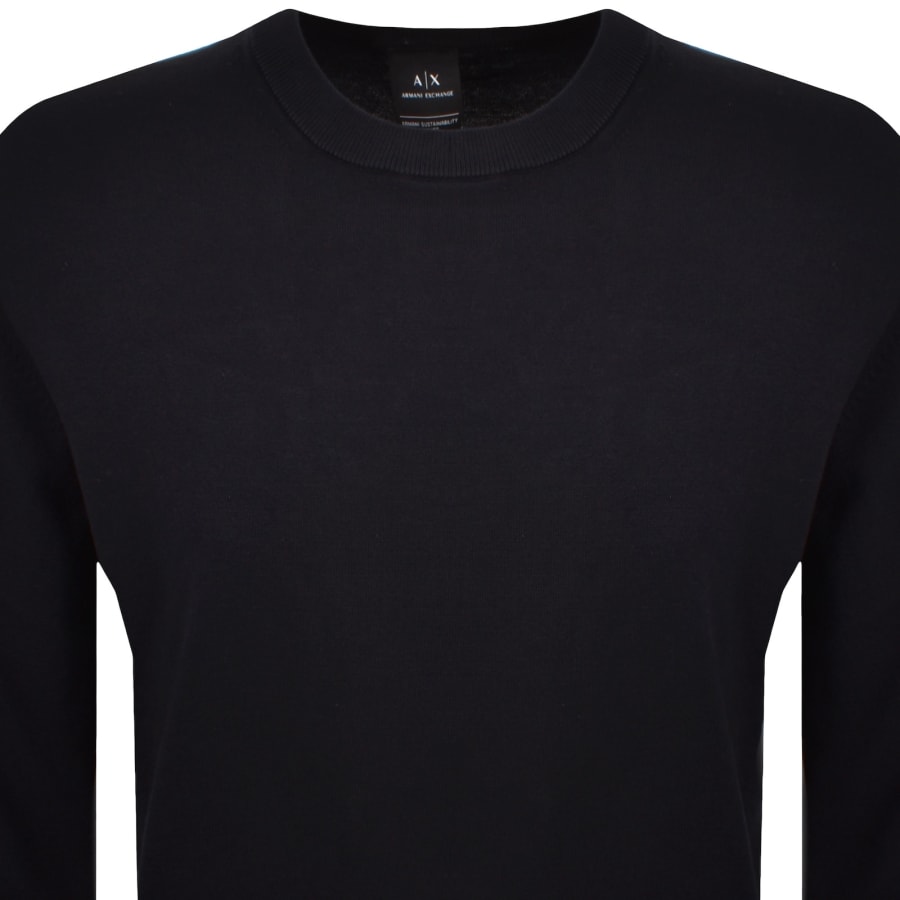 Image number 2 for Armani Exchange Knit Jumper Deep Navy