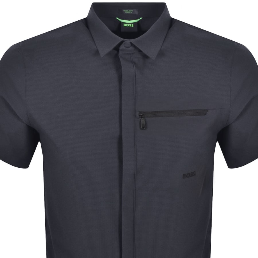 Image number 2 for BOSS Urban Short Sleeved Shirt Dark Navy