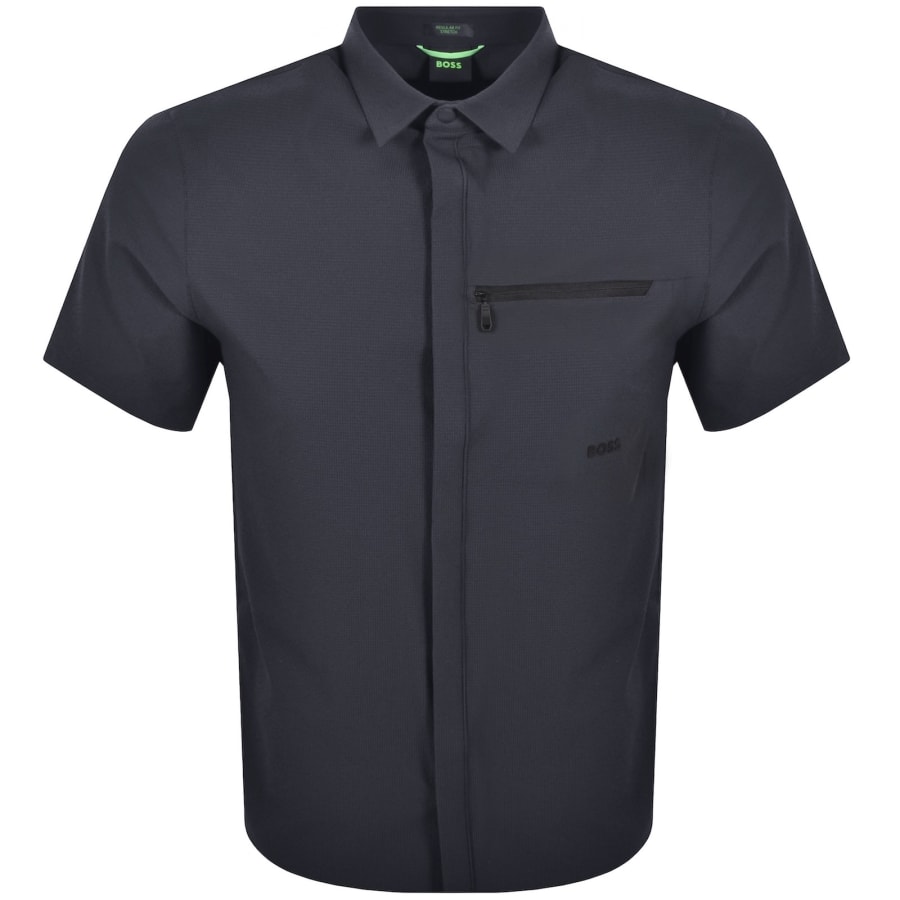 Image number 1 for BOSS Urban Short Sleeved Shirt Dark Navy