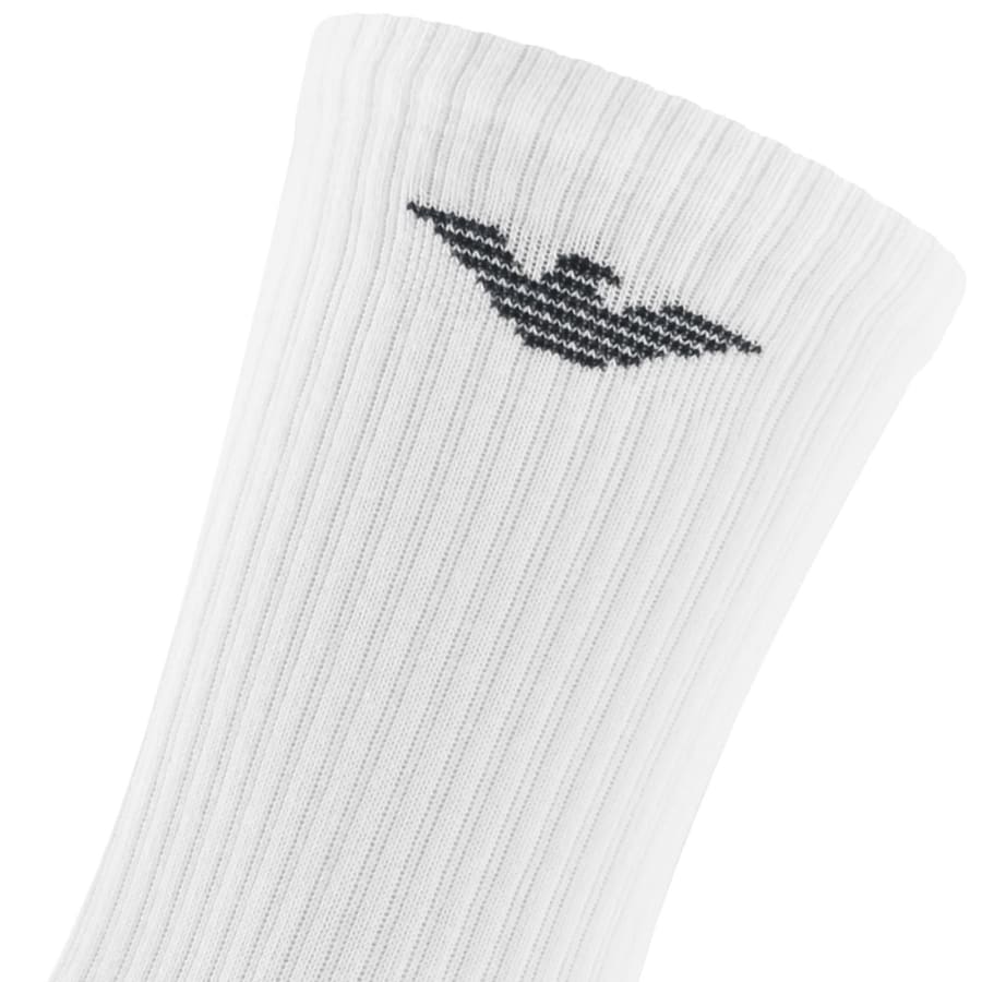 Image number 3 for Emporio Armani 3 Pack Socks White