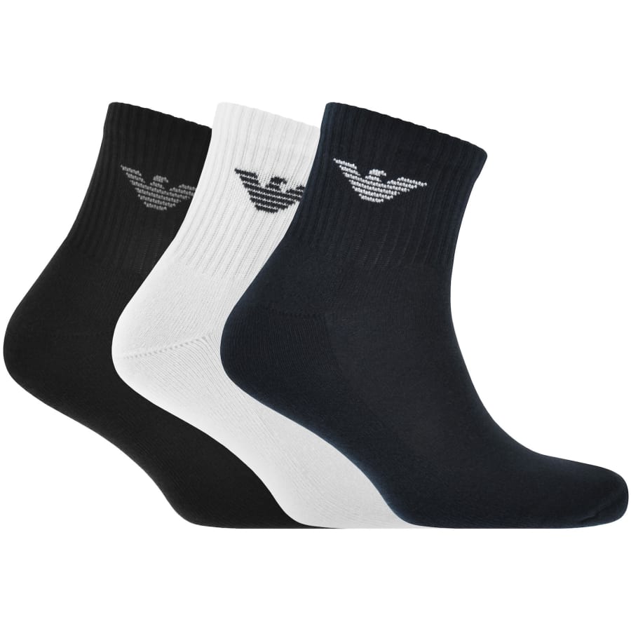 Image number 1 for Emporio Armani 3 Pack Ankle Socks Multi