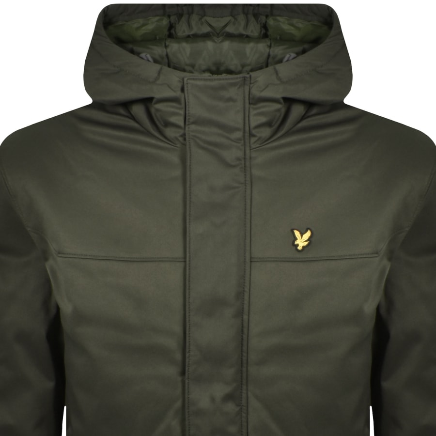 Image number 2 for Lyle And Scott Wadded Longline Parka Green