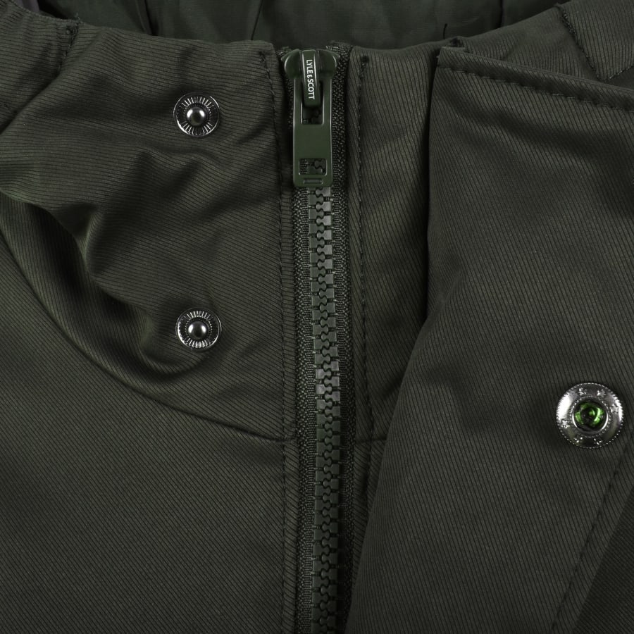 Image number 4 for Lyle And Scott Wadded Longline Parka Green