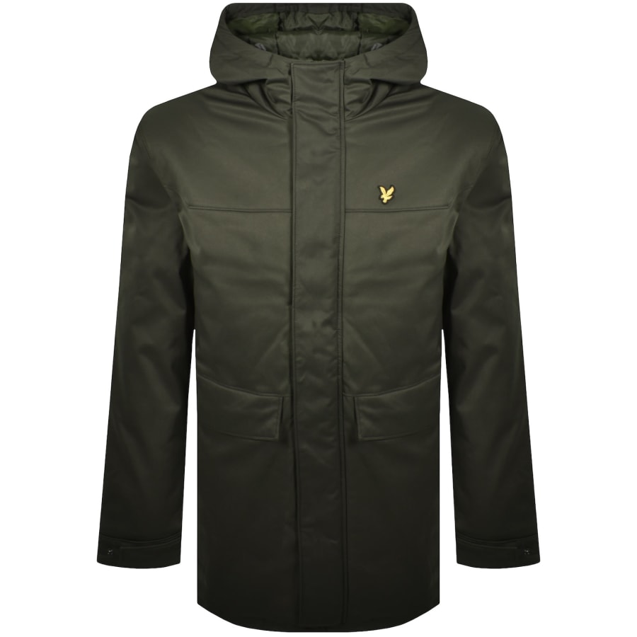 Image number 1 for Lyle And Scott Wadded Longline Parka Green