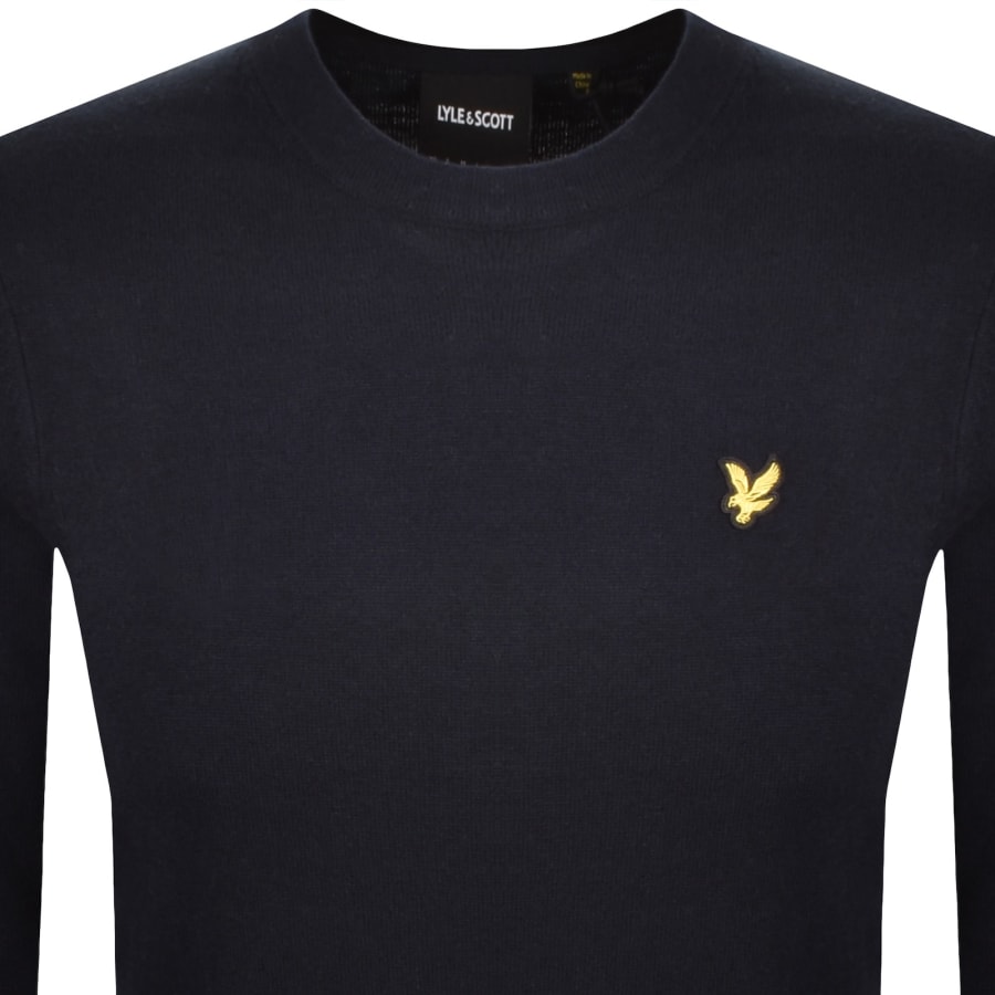 Image number 2 for Lyle And Scott Cotton Merino Jumper Navy