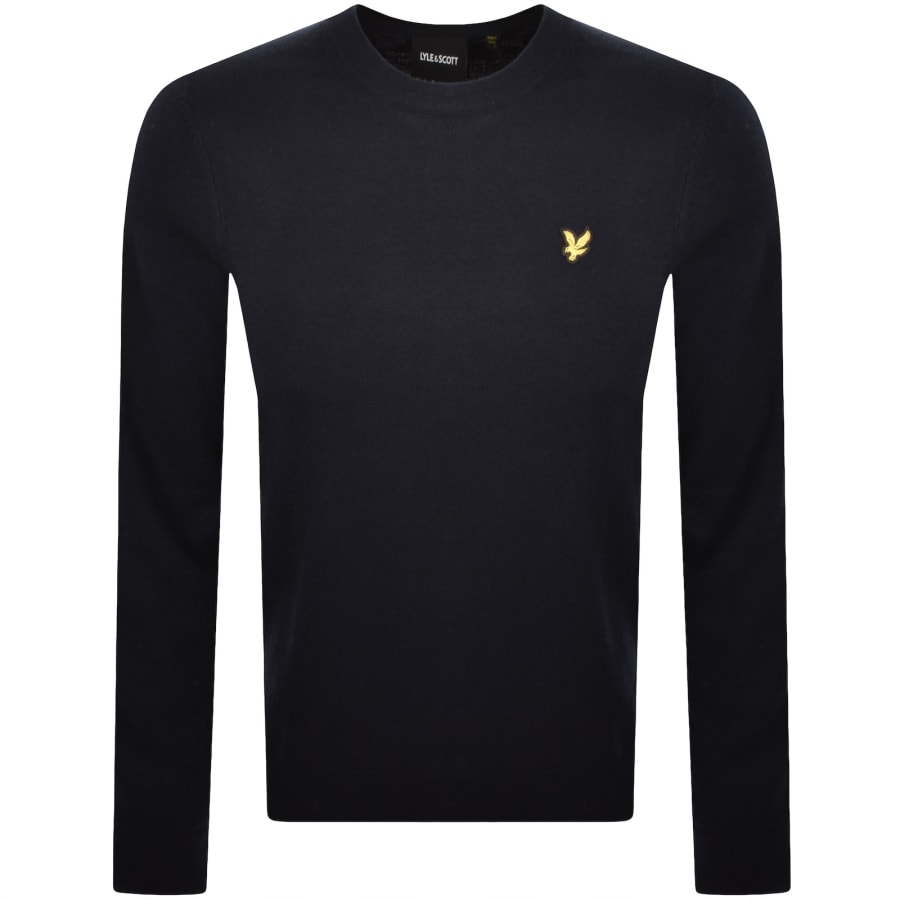Image number 1 for Lyle And Scott Cotton Merino Jumper Navy