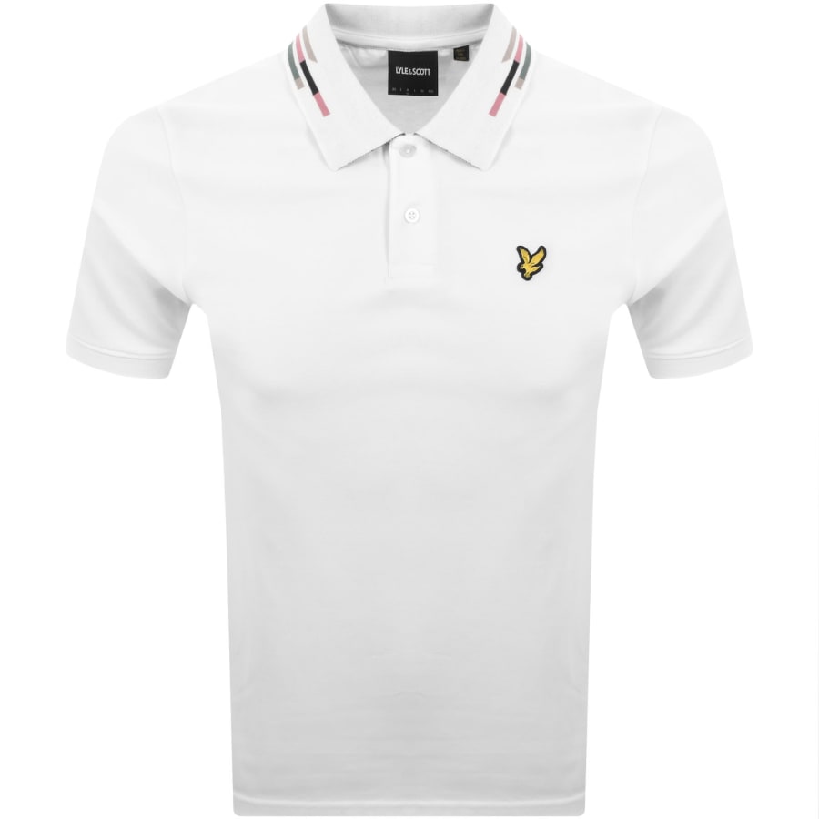 Image number 1 for Lyle And Scott Striped Tipped Polo T Shirt White