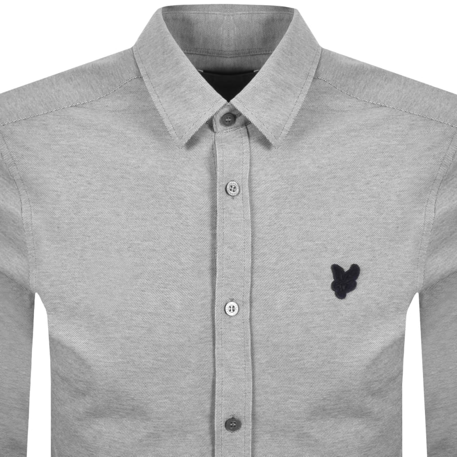 Image number 2 for Lyle And Scott Pique Interlock Shirt Blue