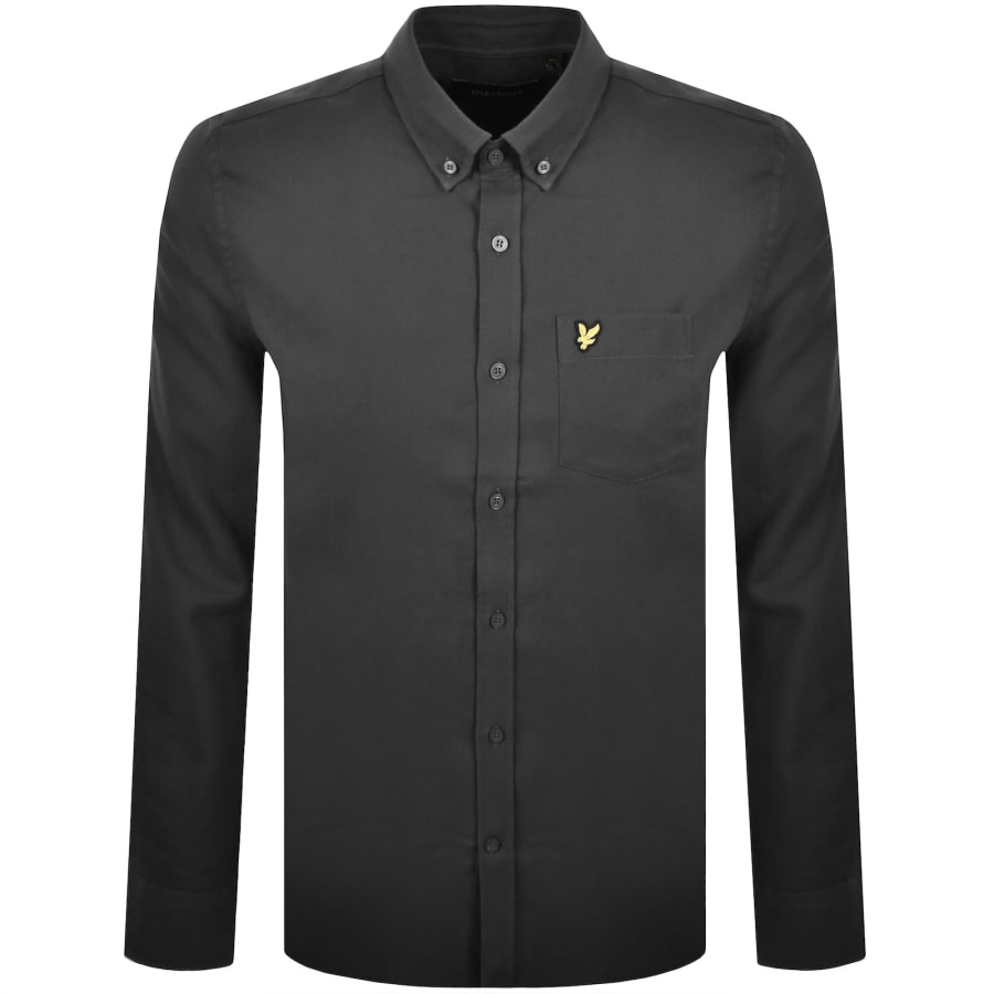 Image number 1 for Lyle And Scott Flannel Long Sleeve Shirt Grey