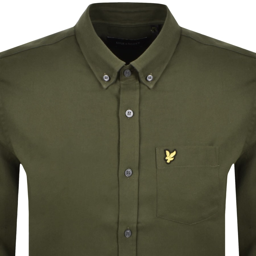 Image number 2 for Lyle And Scott Flannel Long Sleeve Shirt Green